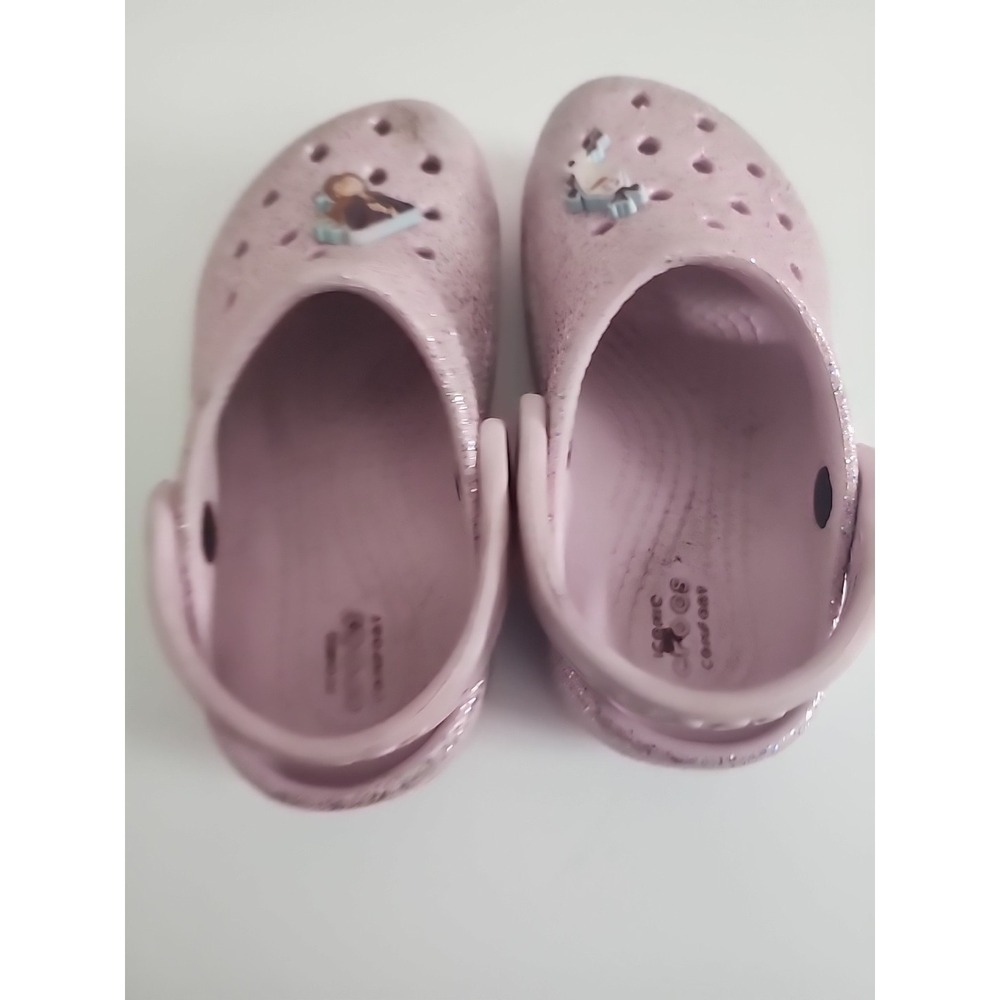 Crocs Classic Clog Kids Size C8 Pink‎ Sparkle Casual Outdoor Shoes - Picture 4 of 6